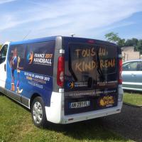 Pose semi covering sur camionnette Mondial 2017 handball