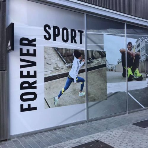 Pose microperforé magasin ADIDAS Honfleur