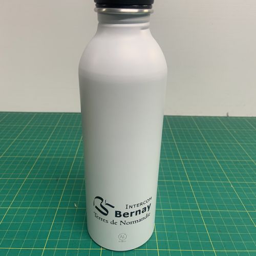 Gourde aluminium recyclé, marquage 1 couleur