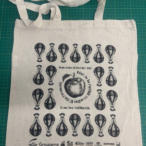 Tote bag coton naturel, marquage 1 couleur recto