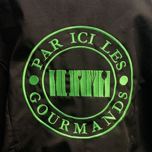 Broderie 1 couleur sur veste cuisine dos 220mm