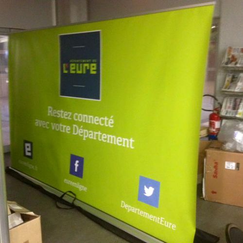 Dérouleurs publicitaires pour le département de l'Eure 3m x 2m